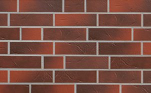 Клинкерная фасадная плитка ABC Rotbunt рельефная NF8, 240*71*8 мм